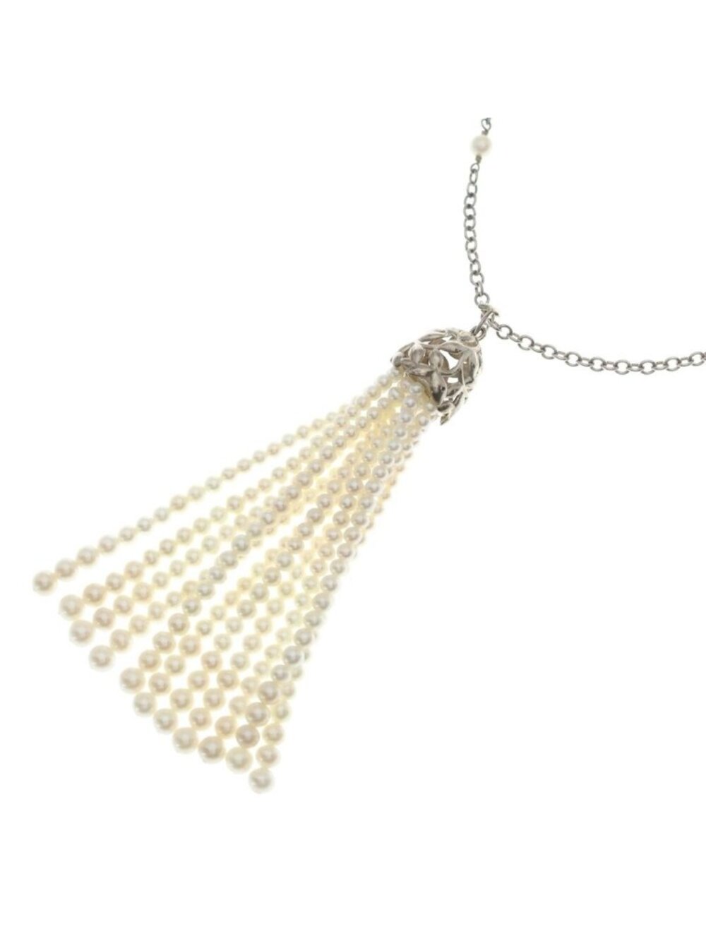 Tiffany & Co Ziegfeld Pearl Necklace White Silver